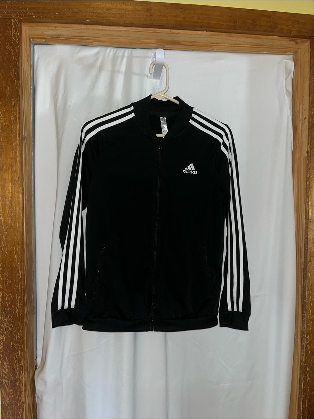 adidas BlackTrack Jacket with White 3-Stripes
